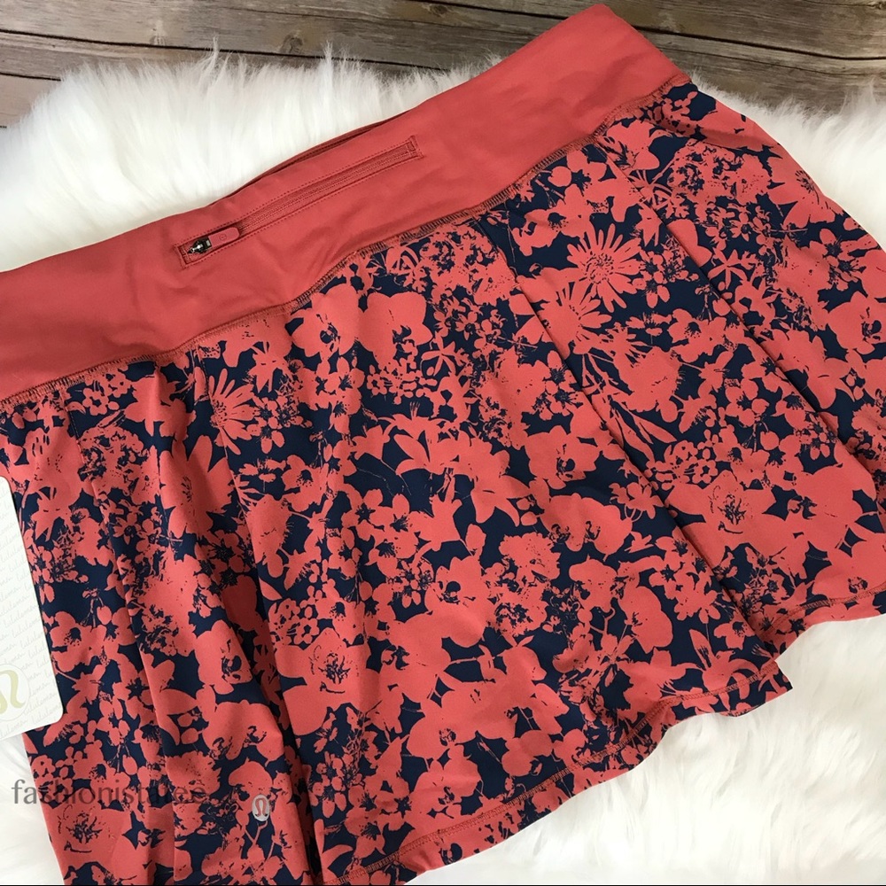 NWT lululemon Pace rival skirt tall efflorescent - Picture 2 of 8
